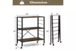 One or Two Packs of Costway Three-Tier Folding Shelf with Universal Wheels - Second Medium