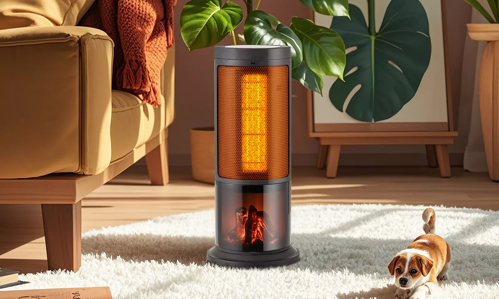 Costway 17-Inch Tower Space Heater for Indoor Use 1500W PTC Fireplace Heater