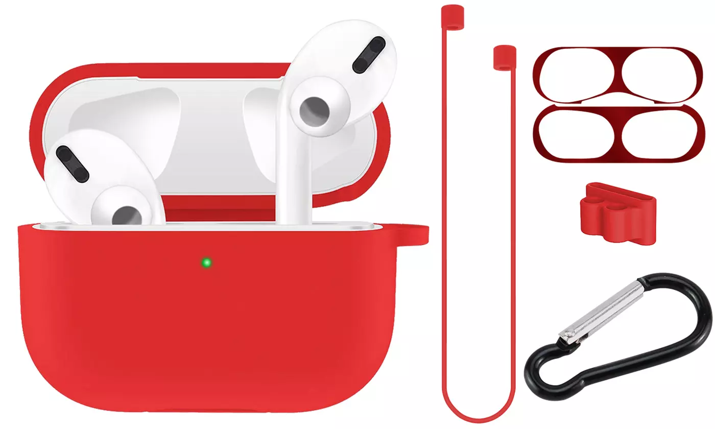 5 in 1 Apple AirPods Pro Soft Silicone Full Protective Shockproof Case Cover