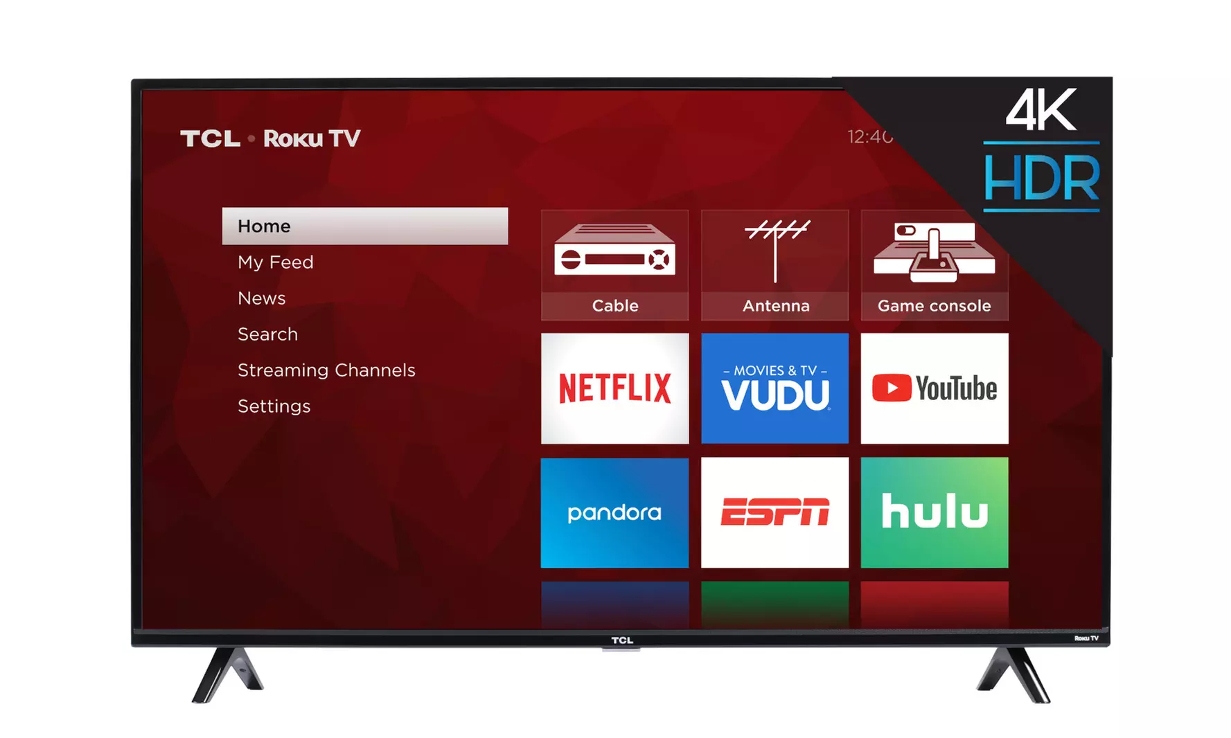TCL 55 inch 4K Ultra HD HDR Roku Smart TV with 3 x HDMI 2019 Model - 55S425 - Primary Image