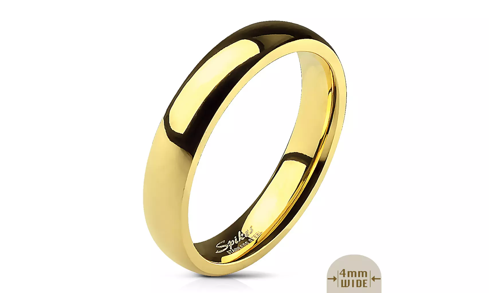 3mm - 8mm Wide 14k Gold Plated Classic Comfort Fit Wedding Ring Band 
