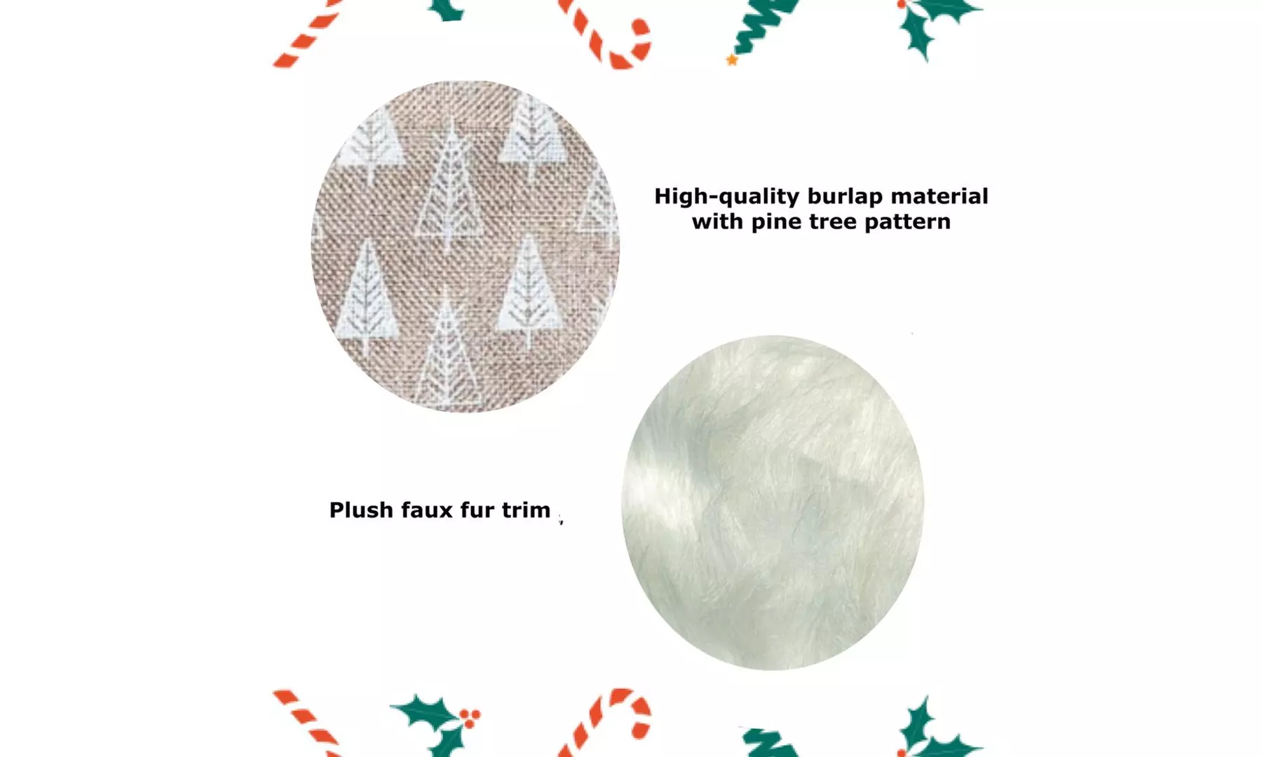 Merry & Bright Holiday Christmas Tree Skirts with Festive Design