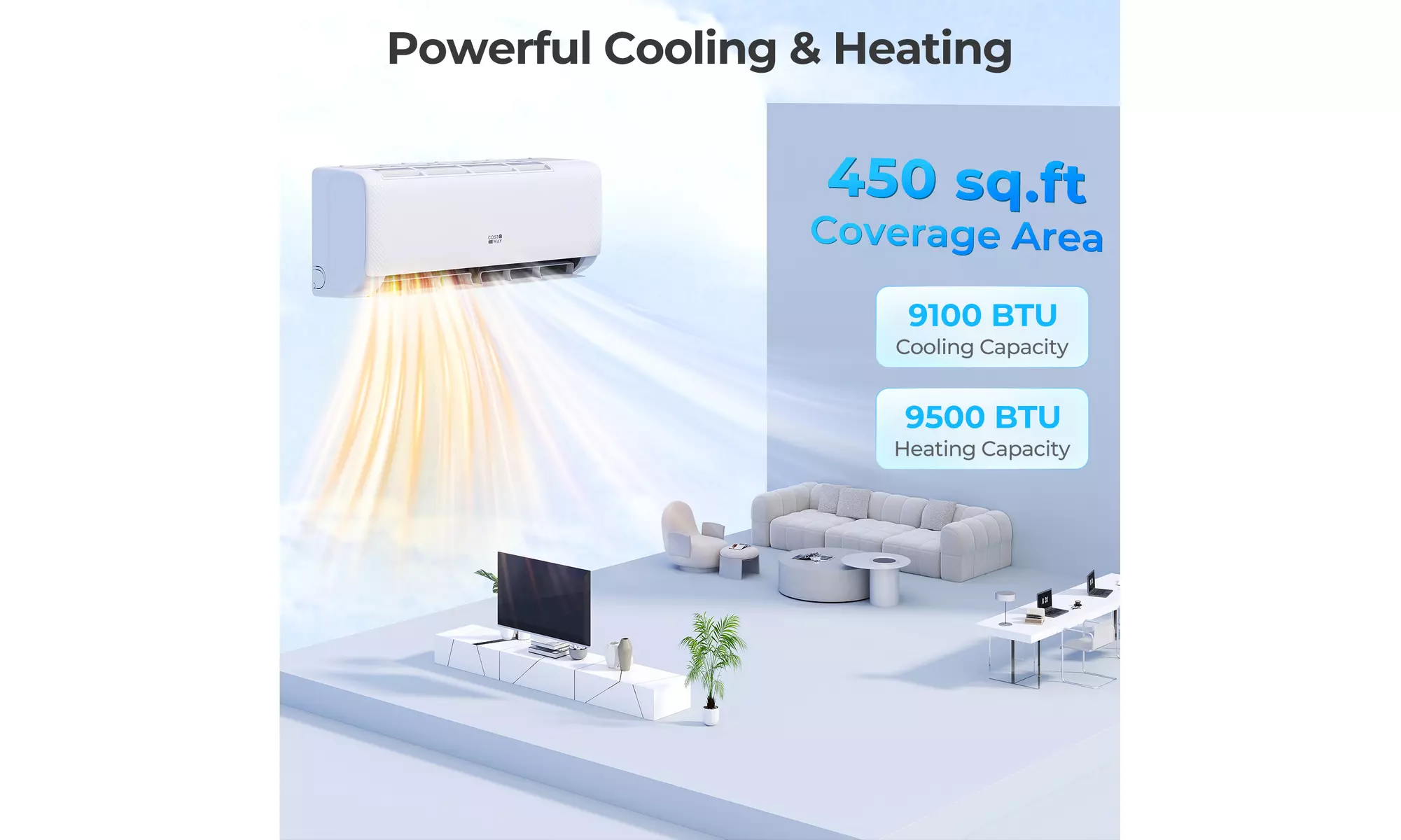 Costway Wifi Enabled Mini Split AC 20.5/22 SEER2 115V Inverter Air Conditioner