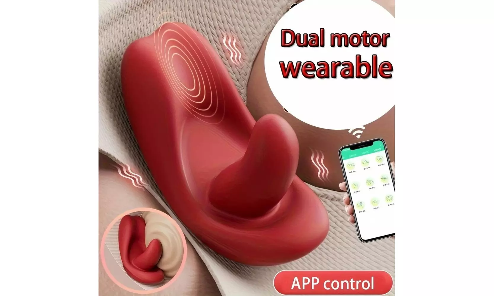 Dual-Motor Wearable Tongue Massager -  APP-Controlled with 10 Modes