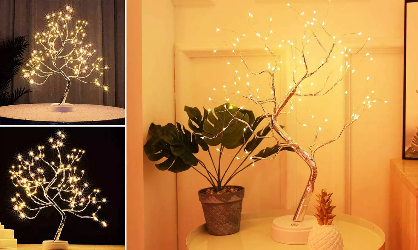 108 LED Night Light Tabletop Fairy DIY Bonsai Tree Lamp Home Decor