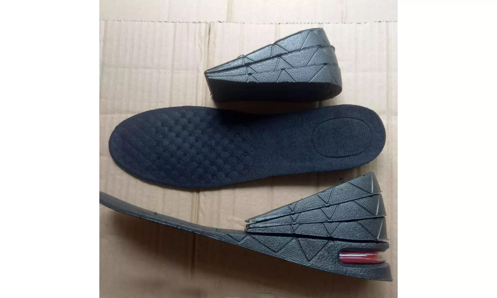 US 1-2 Pairs Three-Layer Shoe Insole Unisex Invisible Height Increase Insoles