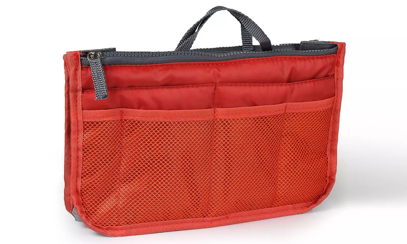 iMounTEK Large Travel Tote Handbag Insert Bag Purse Liner w/ Zippers