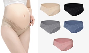 5 Pack Womens Cotton Maternity Pregnancy Panties Postpartum Under Bump Underwear