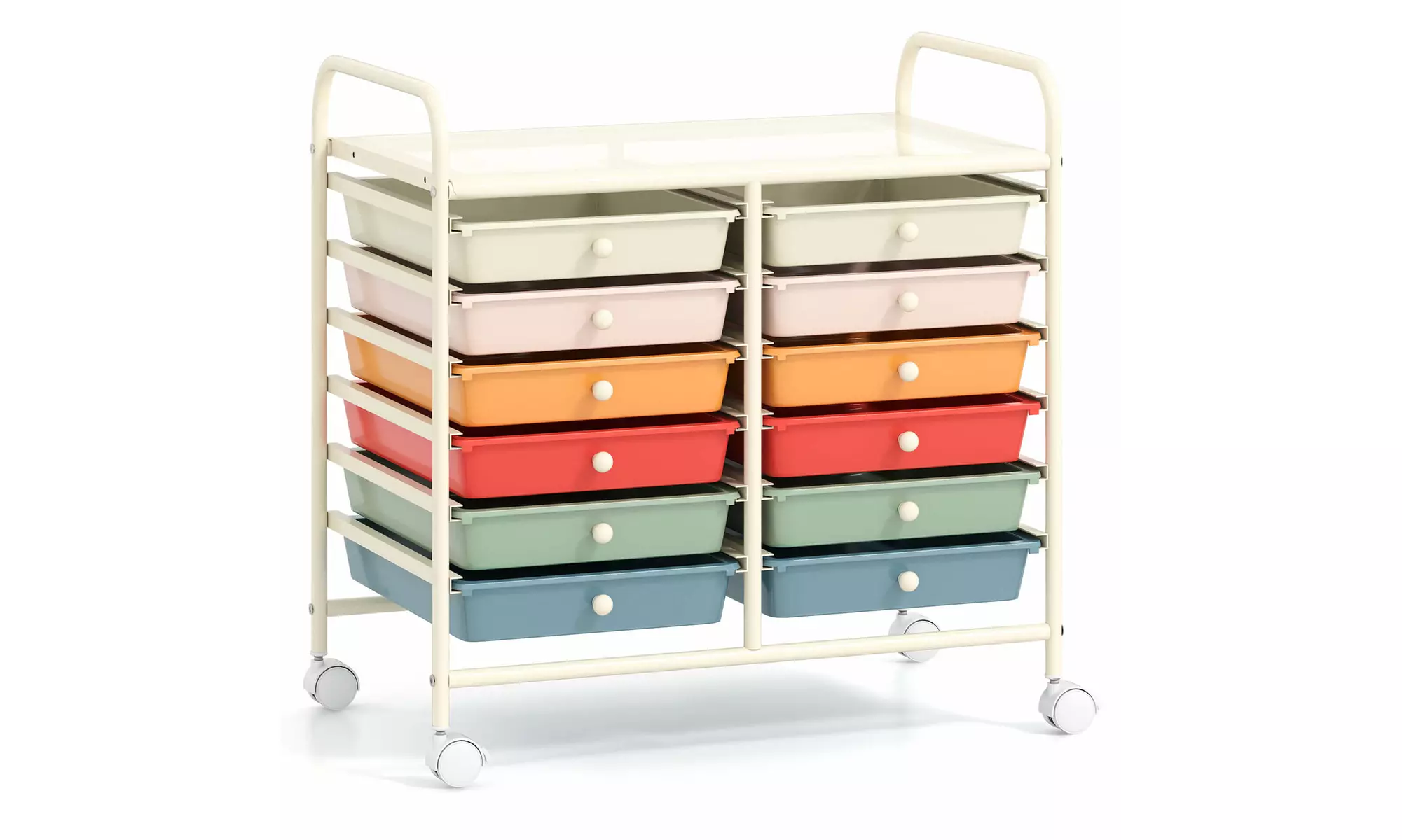 Costway 12 Drawers Rolling Cart Storage Scrapbook Paper Studio Organizer Bins