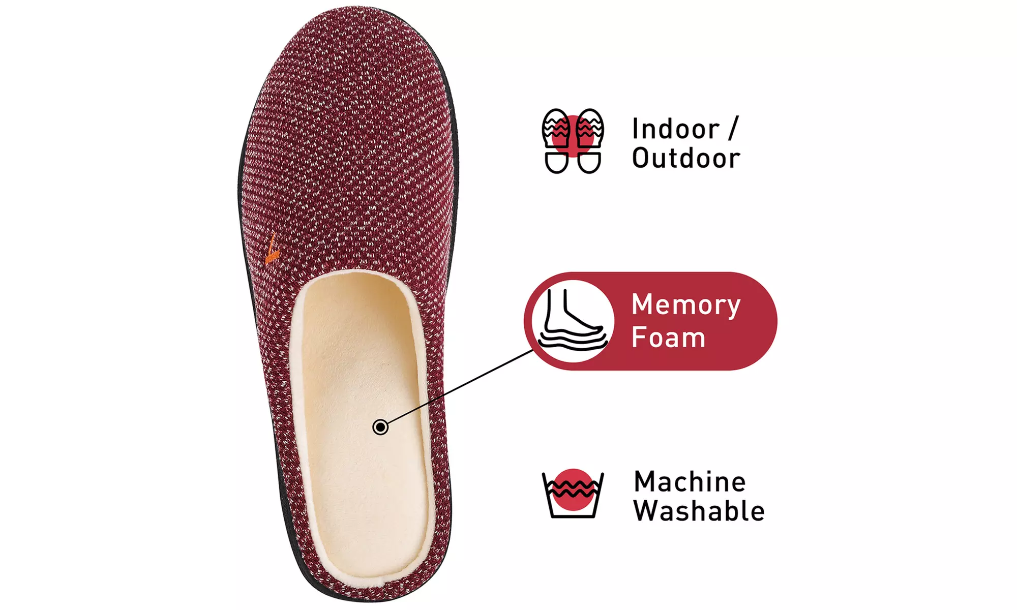 VONMAY Womens Slippers Two-Tone Cozy House Shoes Memory Foam Slide Slippers