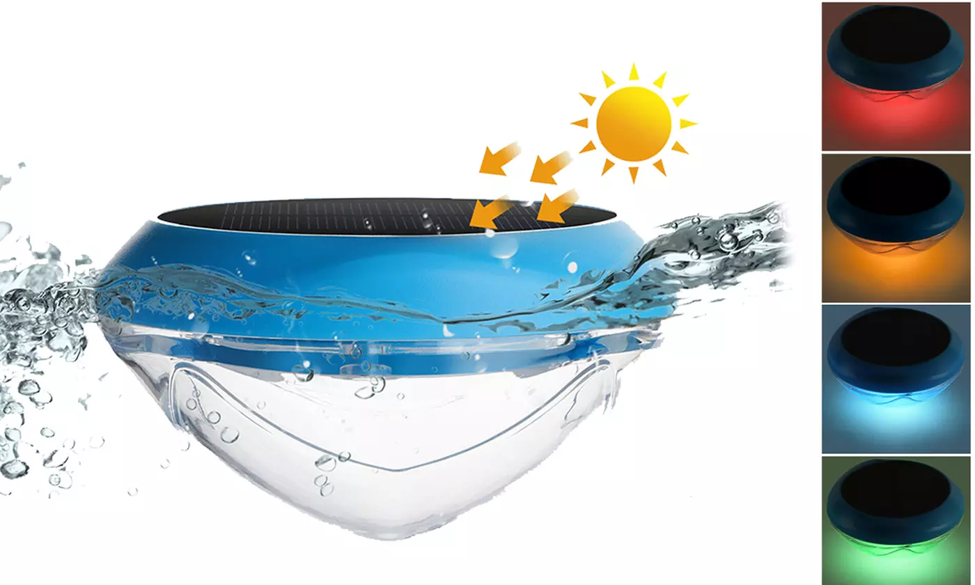 Solar LED Floating Lights Garden Pond Pool Lamp Rotating Color Change Outdoor - Primary Image