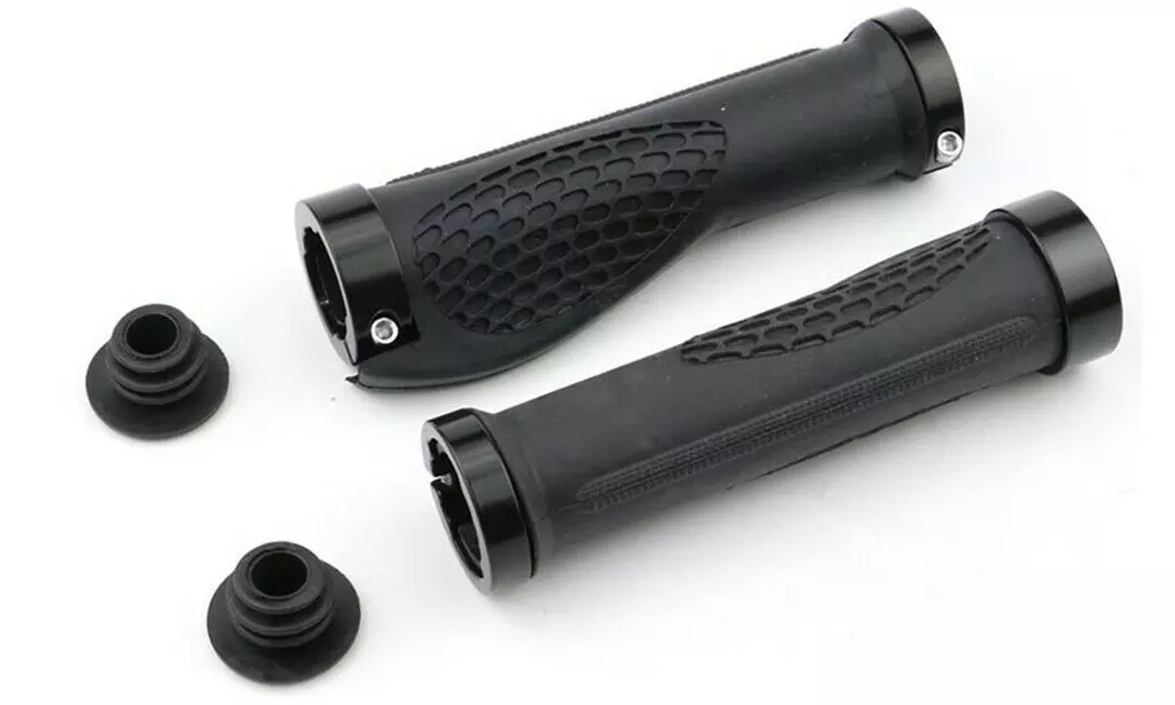 Bike Grips Rubber Mountain Bicycle MTB Handlebar Ergonomic Cycling Lock On TPR - Primary Image
