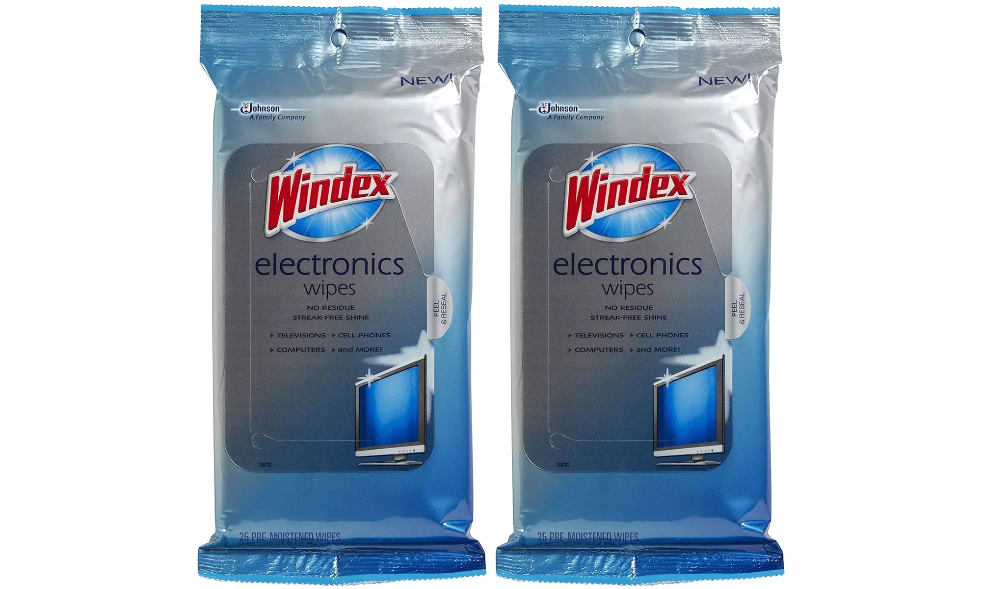 Windex Electronics Cleaning Wipes- Cleans Screens Monitors 25 count (2-Pack) - Primary Image