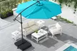 Costway Patio 10FT Hanging Offset Umbrella 32 LED Lights Sand Bag Cross Base - Second Medium