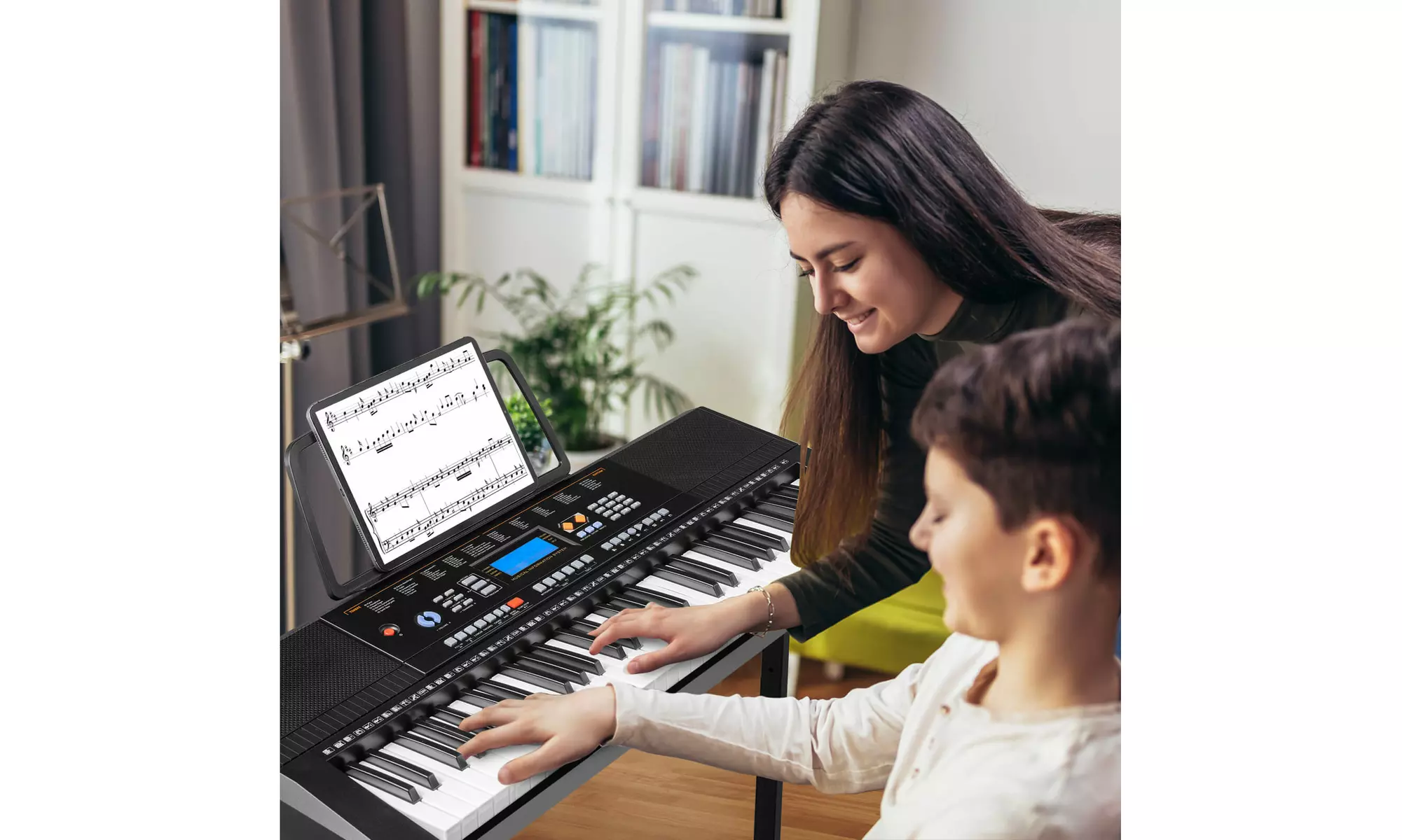 Sonart 61-Key Electronic Keyboard Piano Starter Set w/Stand Bench Headphones