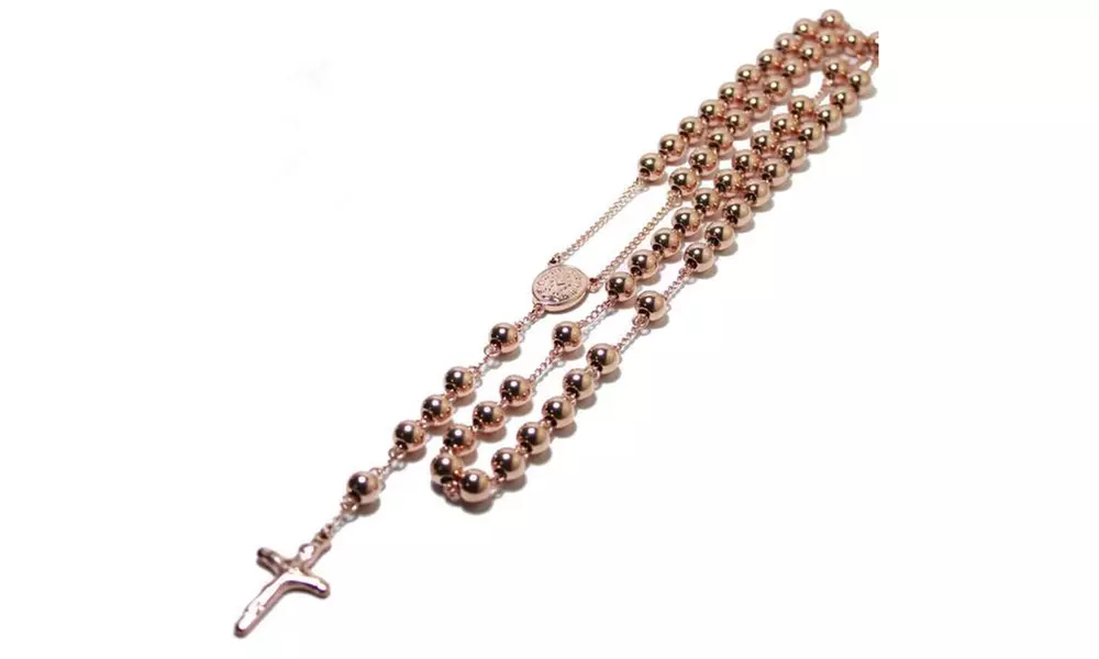 Mens Stainless Steel 24" Rosary Necklaces