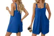 Womens Summer Sleeveless  Jumpsuits Outfits Short Rompers Overall with Pockets - Second Medium