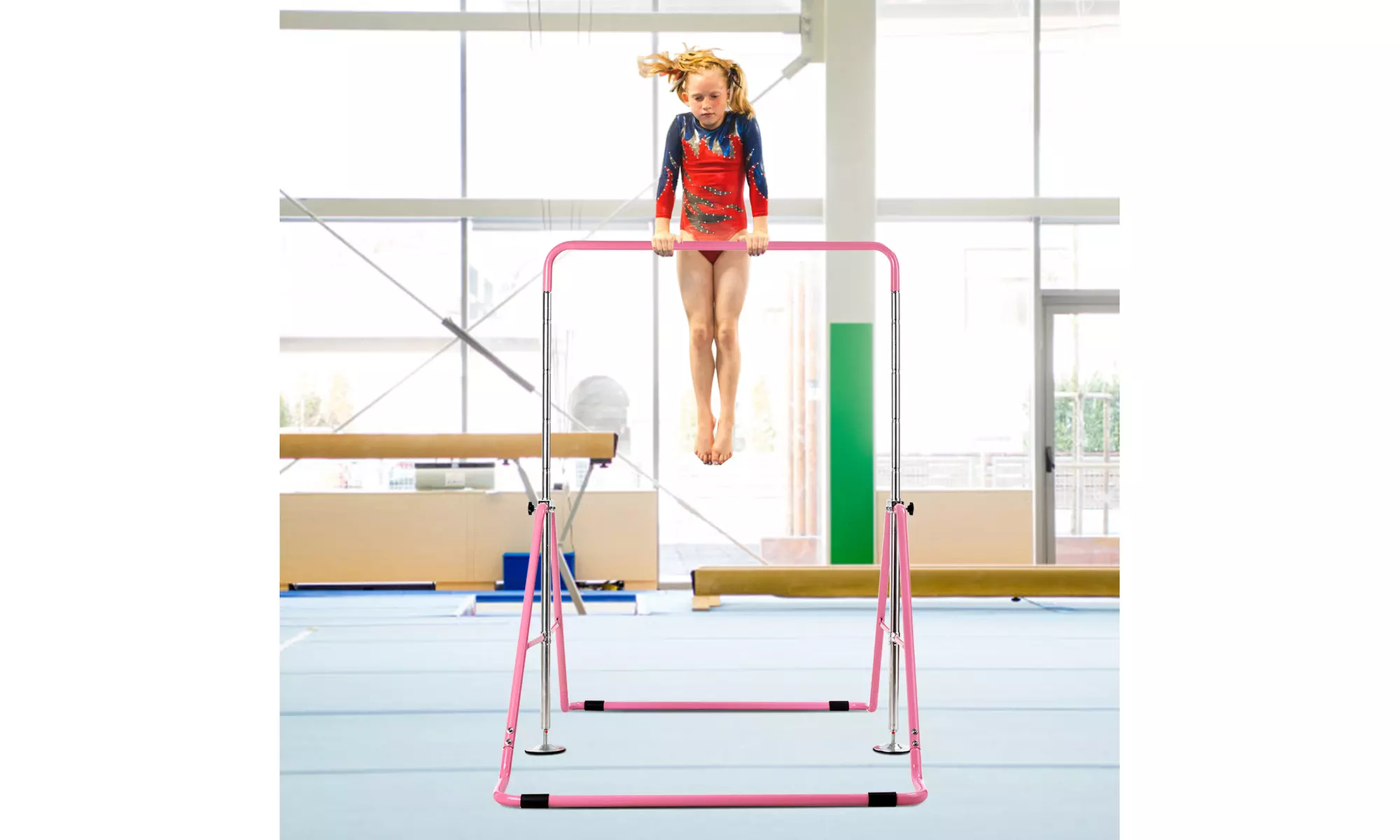 Expandable Gymnastics Training Bar Adjustable Junior Horizontal Kip Bar Foldable - Primary Image