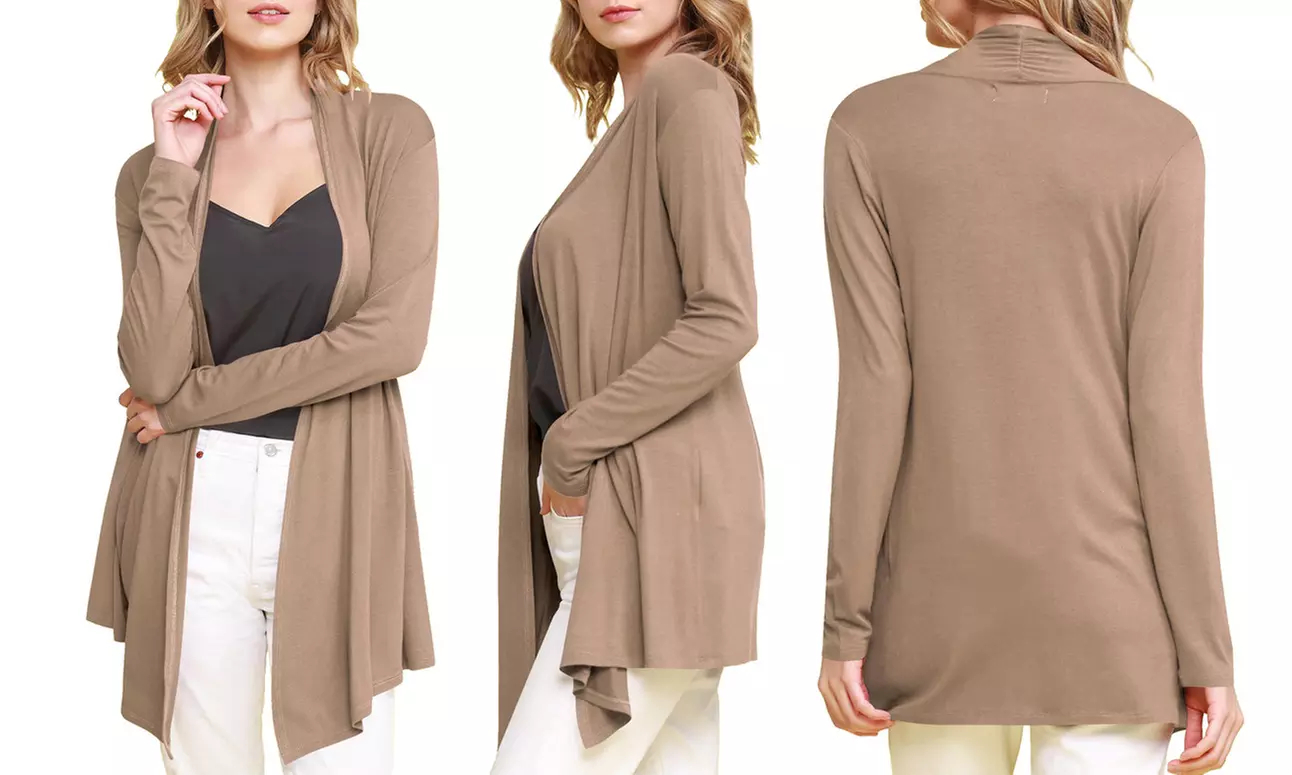 Open Front Cardigan S-3X by Made By Johnny Plus Size Sweater  