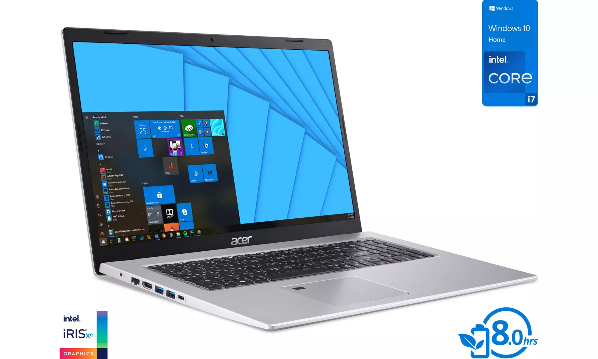 Acer Aspire 5, 17" FHD, i7-1165G7, 16GB RAM, 512GB SSD, Windows 10 Home - Primary Image