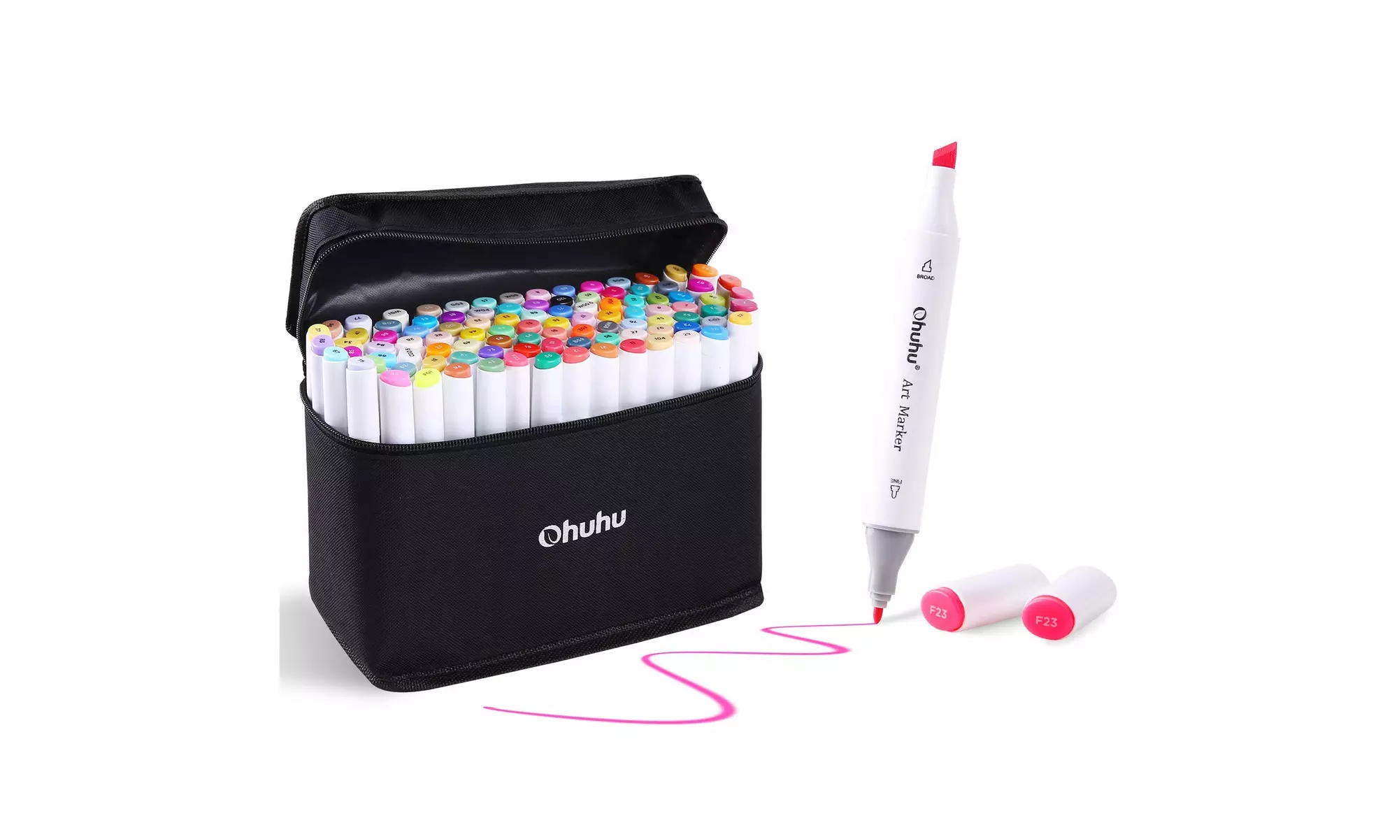100 Colors Art Markers Set, Ohuhu Dual Tips Coloring Marker Pens - Primary Image