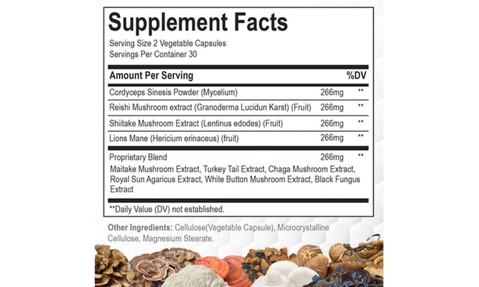 10 Mushroom Complex Supplement - Immunity , Cognitive & Digestion Support 