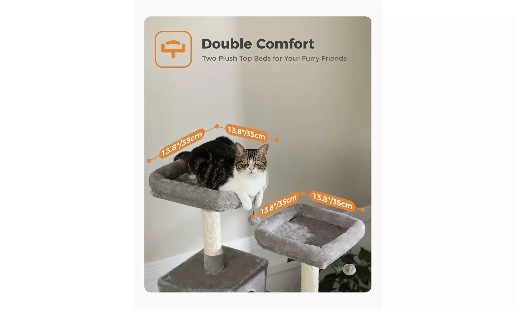 180cm Large Cat Tree for Indoor Cats, Multi-Level Cat Tower Cat Scratching Post