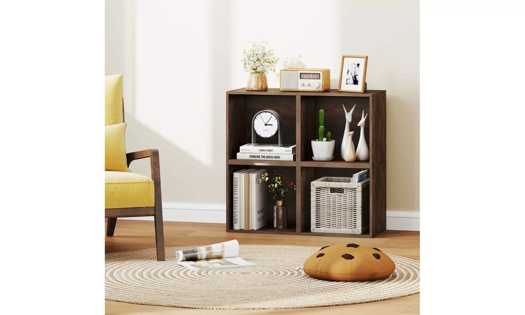 Costway Cube Storage Organizer Stackable Open Book Shelf for Small Space Storage