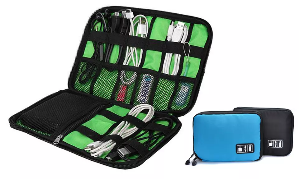 Waterproof Electronic Cord Organizer Travel Digital Cable Storage Bag - Primary Image