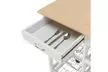 Moveable Kitchen Cart with Two Drawers & Two Wine Racks & Three Baskets White - Second Medium