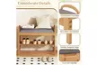 Costway Bamboo Entryway Shoe Bench 2-Tier Shoe Rack with Padded Seat Cushion - Second Medium