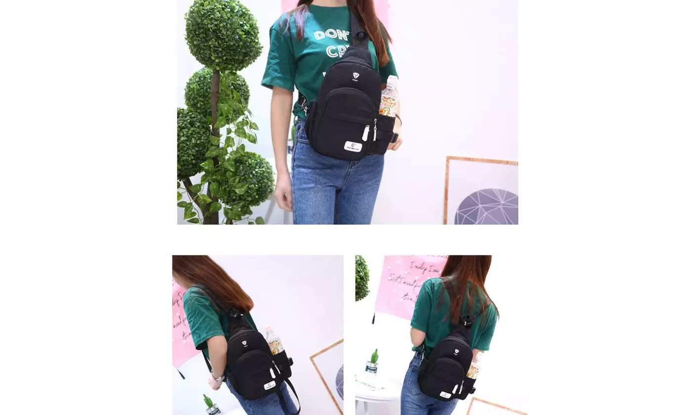 Nylon Crossbody Shoulder Chest Cycle Sling Bag Travel Backpack for Men Women