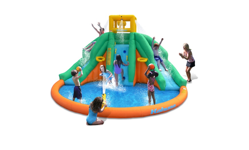 Magic Time Twin Peak Inflatable Water Park with Slide | Groupon