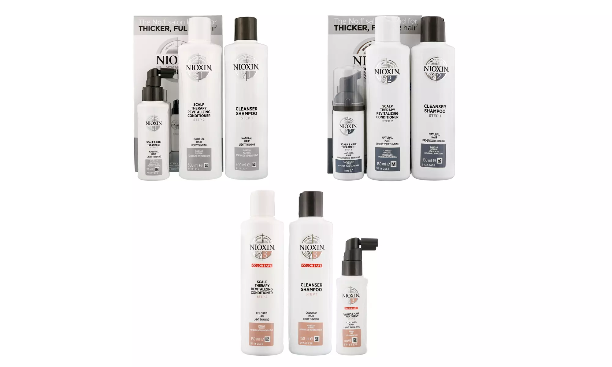 Nioxin 3 Piece Kit with shampoo, conditioner, and treatment(10.1oz/10.1oz/3.4oz) - Primary Image