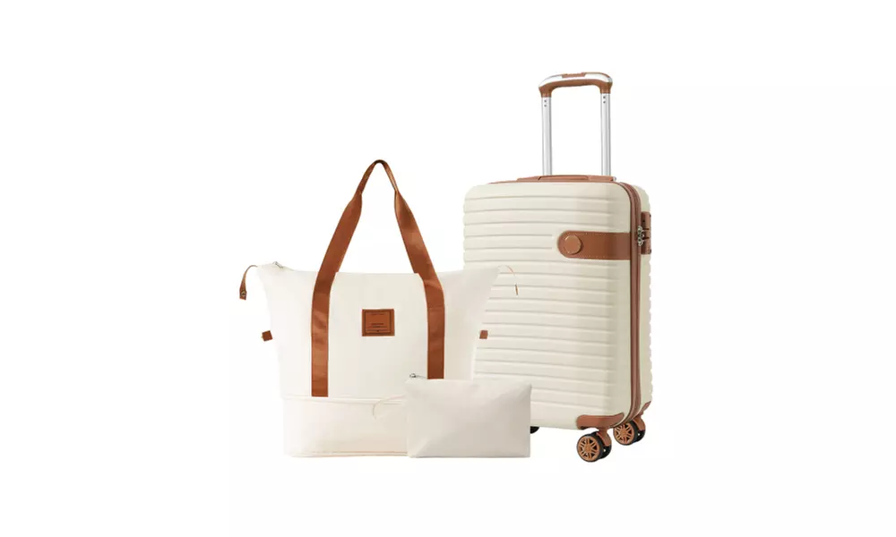 Three-Piece Luggage Set with an ABS Carry-on Suitcase
