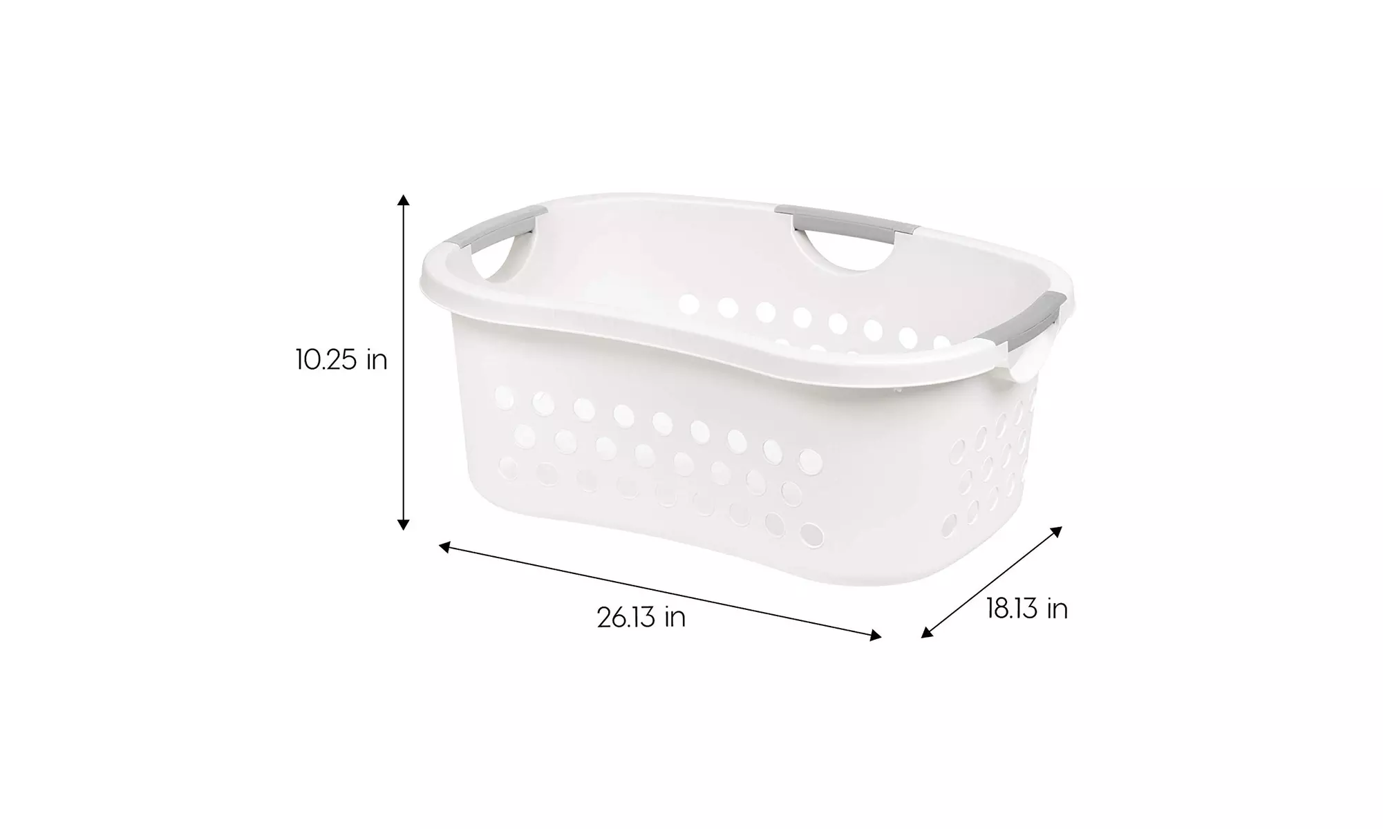 IRIS USA, Inc. HLB-1 Comfort Carry Laundry Basket, White, 3 Count - Second Medium
