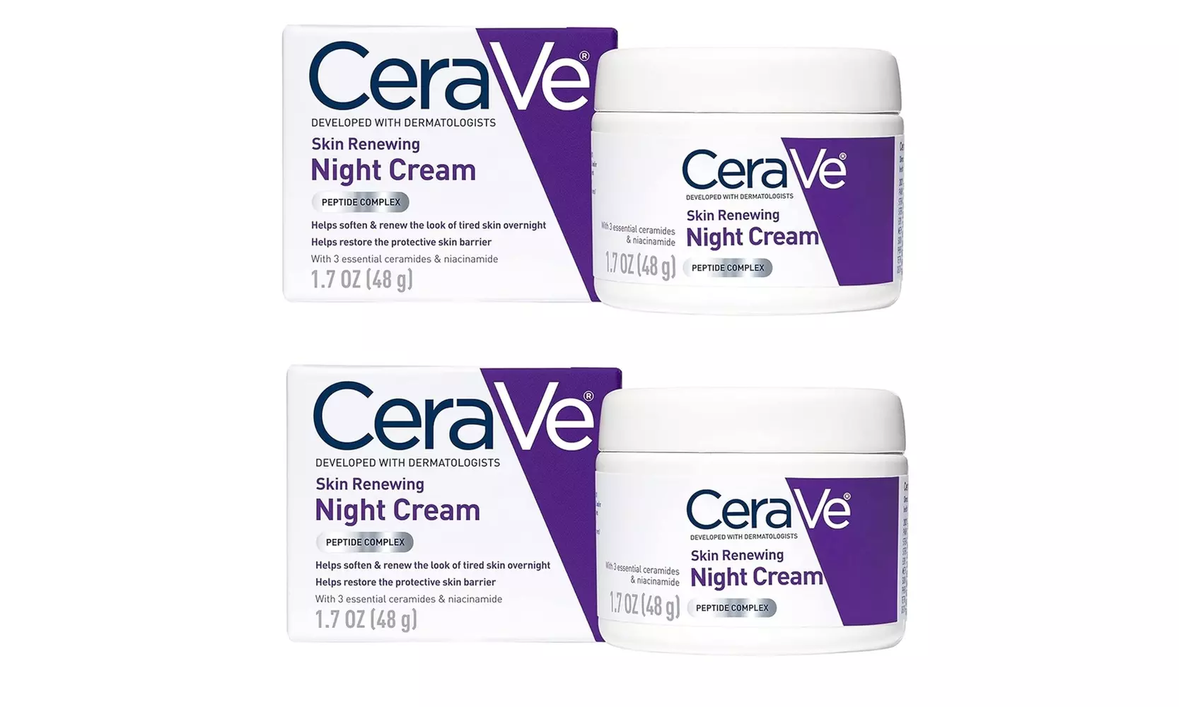 CeraVe Daily Skincare: AM, PM, and Night Cream Facial Lotions 2-Pack