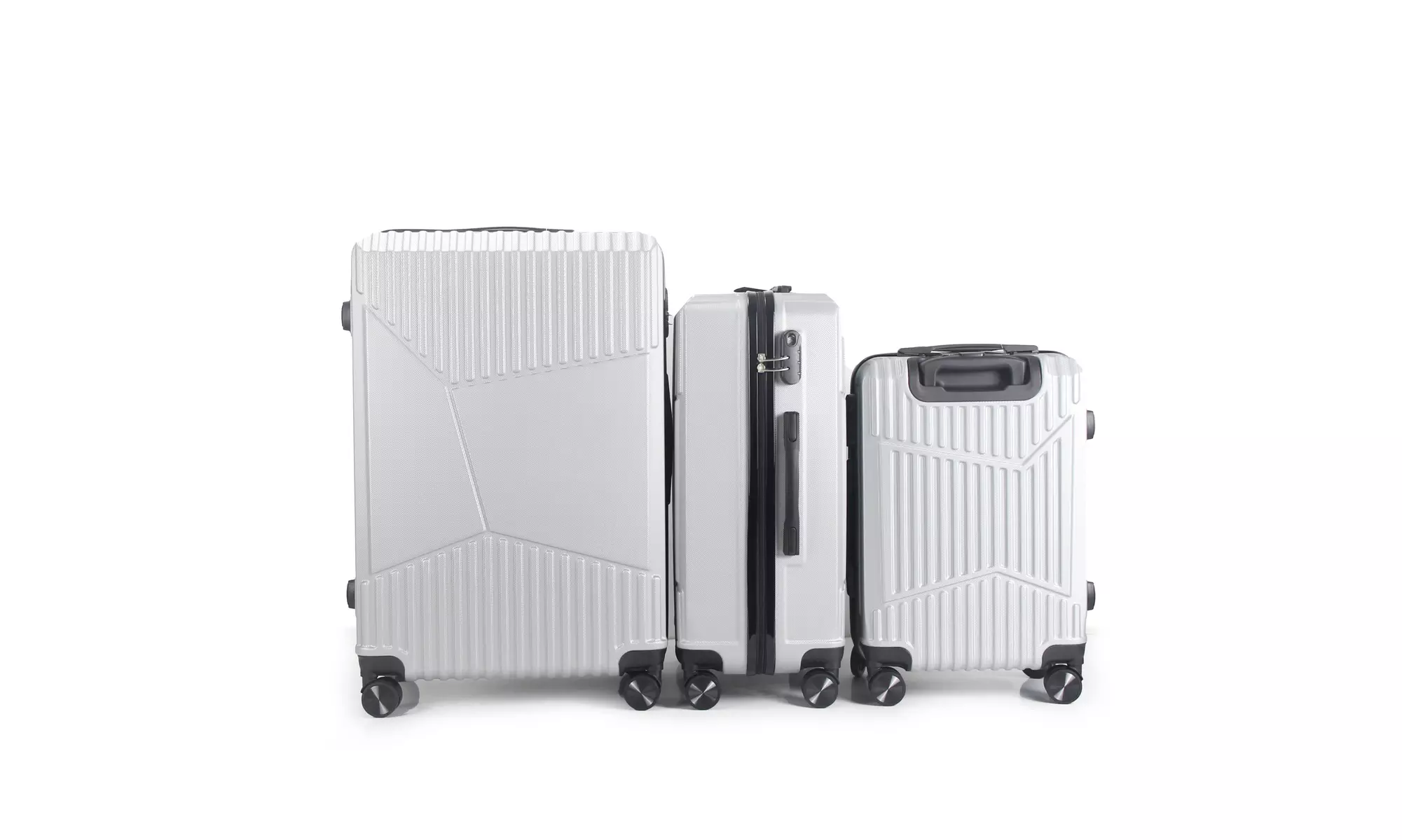 3-Piece Hardside Luggage Set with 360 Dual Spinner Wheels and Combo Lock