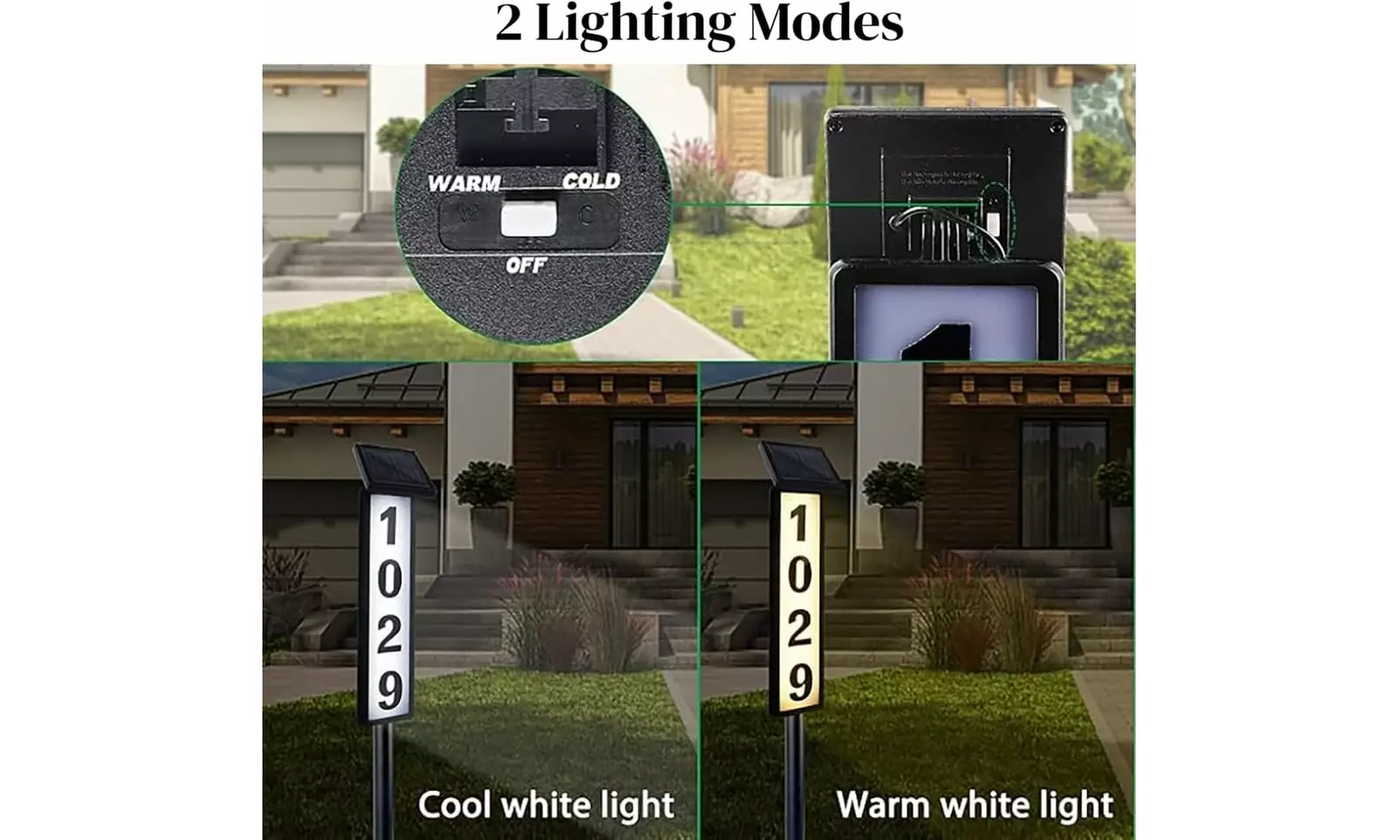 Solar LED House Address Sign with Custom Numbers