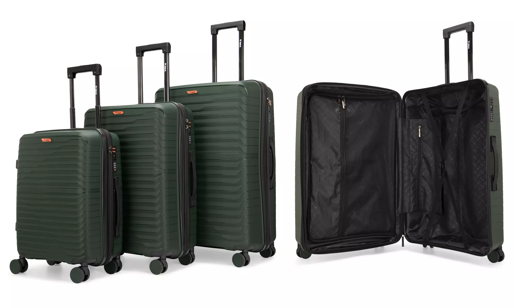Bobcat Excavator 3-Piece Expandable Hardside Spinner Luggage Set
