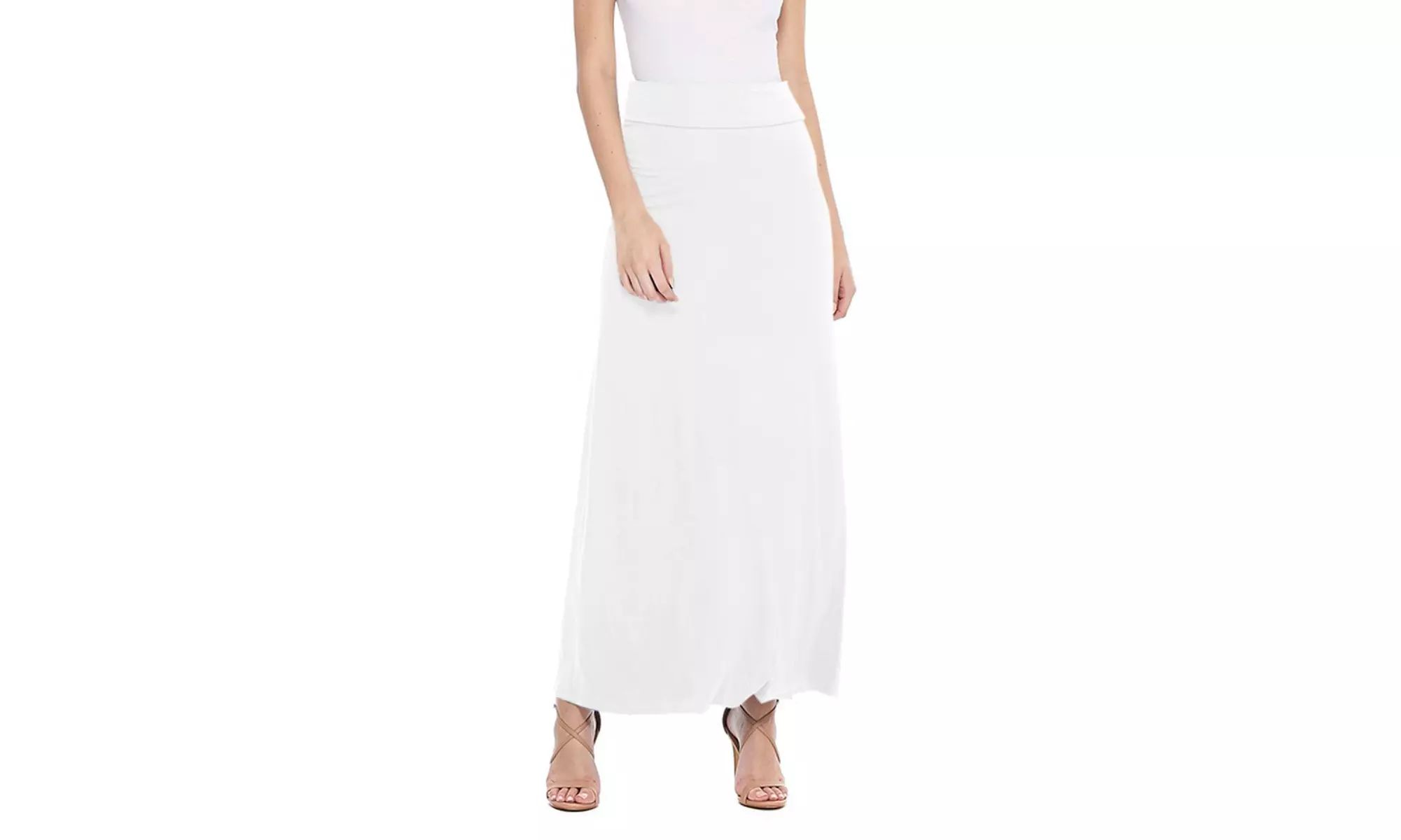 Women's Casual High Waist A-Line Maxi Long Skirt (Pack of 2)