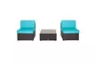 Kinsunny 3-Piece Ourdoor Patio PE Wicker Sofa Set Furniture with Table - Second Medium