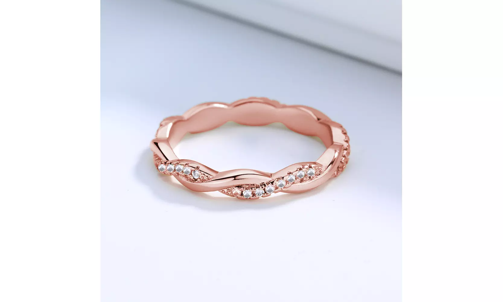 18K Gold Plated Crossover Ring with crystals from Swarovski