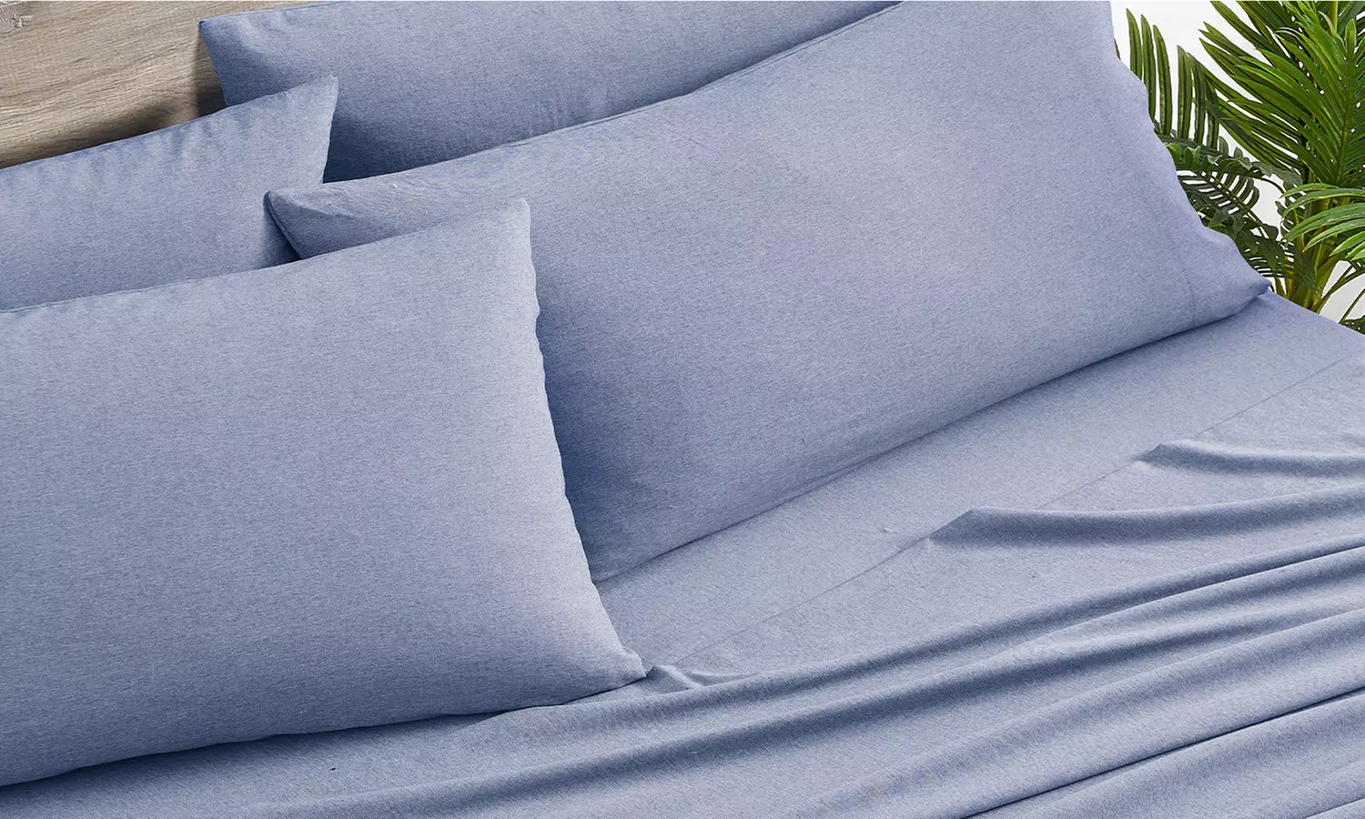 Bibb Home Bamboo 2000 Thread Count 6-Piece Chambray Heathered Sheet Set