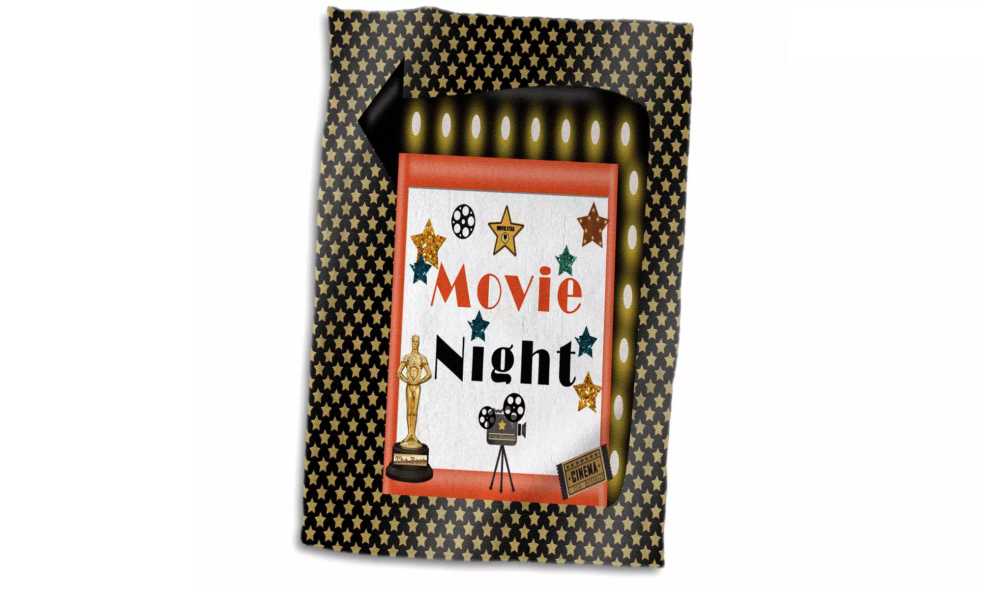  Towel - Movie Night, Lights, Camera, Action, Awards, Film, Ticket, and Stars  - Primary Image