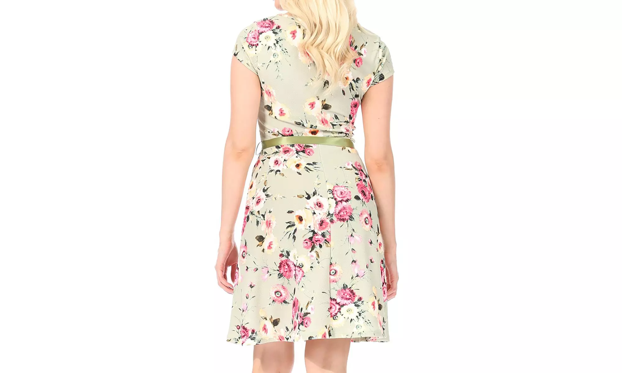 Women's Floral Flared A-Line Swing Casual Short Sleeve Dress