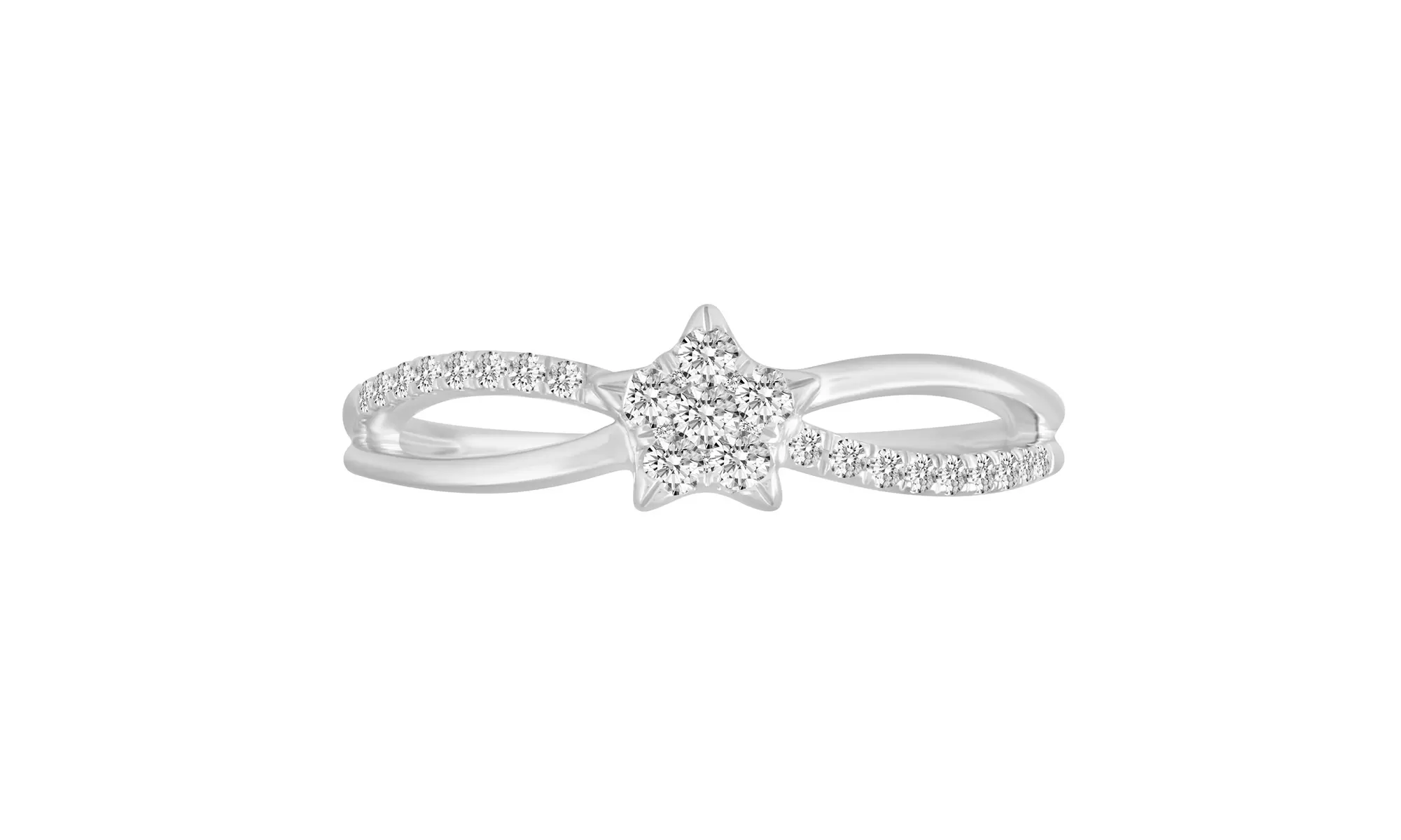 1/4CTTW Diamond Star Cluster Promise Ring in Sterling Silver by Fifth and Fine - Second Medium