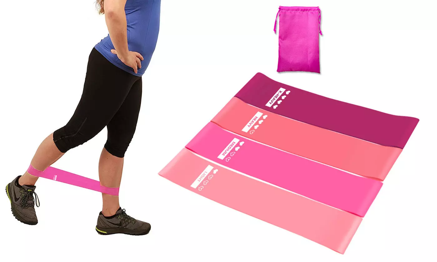 4pcs Workout Resistance Bands Loop Set Fitness Yoga Booty Leg Exercise Band - Primary Image