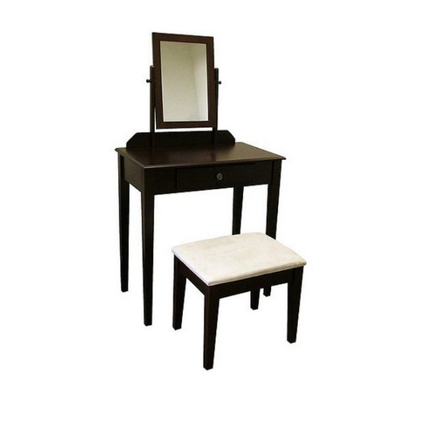 Ore International Kennedy 3 Piece Bedroom Vanity Set Espresso