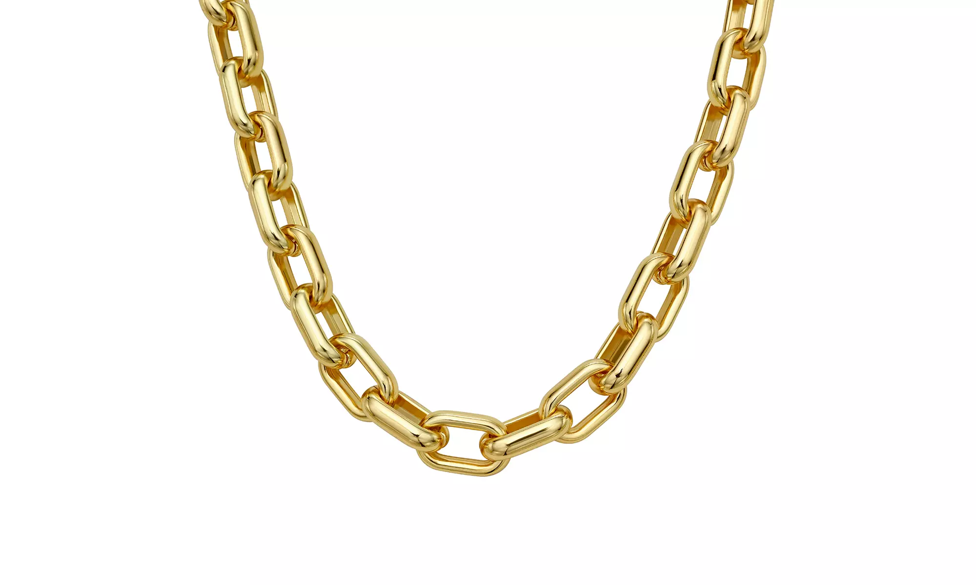 Gold-Plated Paperclip Chain Necklace,  Chic, Modern & Layer-Ready